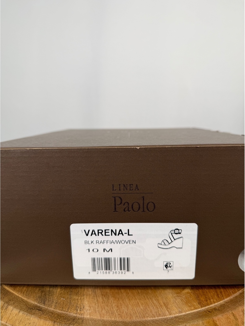NWB Linea Paolo Varena Black Raffia Embellished Wedge Sandals Size 10 - Picture 5 of 10